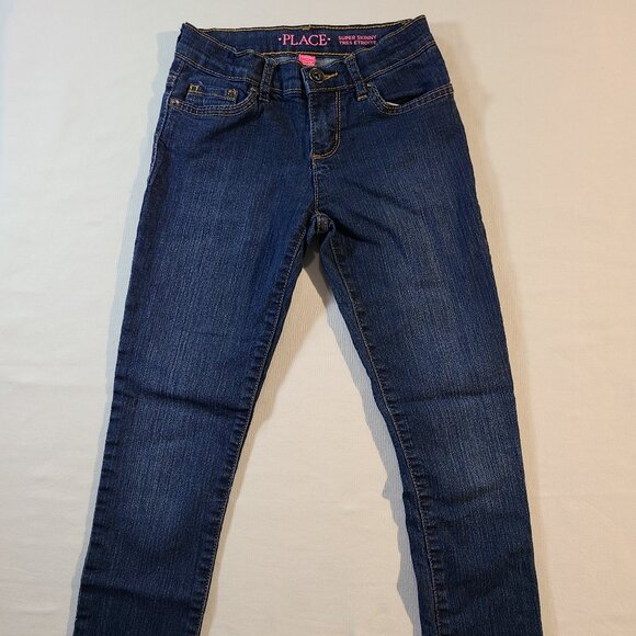 Children's Place Super Skinny Jeans 8 Slim Dark Wash Denim Stretch Pants - Picture 2 of 5